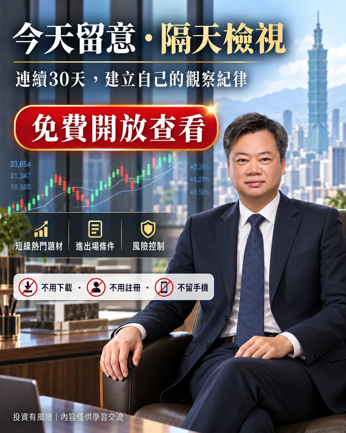 今天留意，隔天檢視，連續30天建立觀察紀律